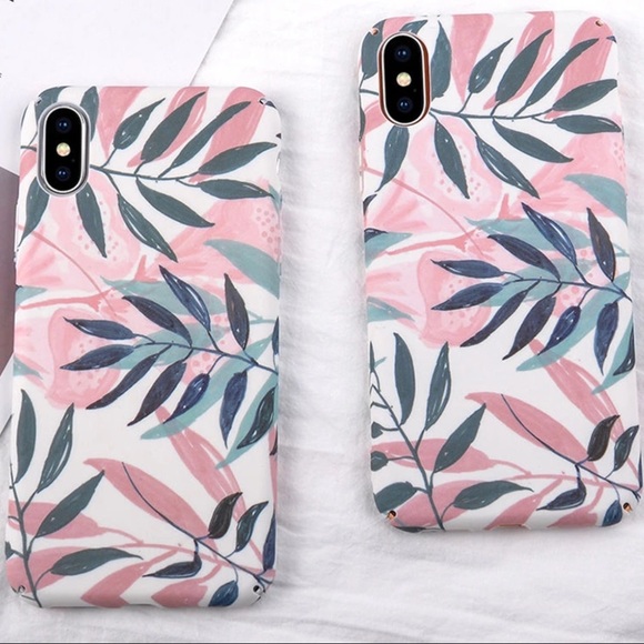 Accessories - iPhone X, 7/8 Plus Hard Case Floral Leaf Pattern